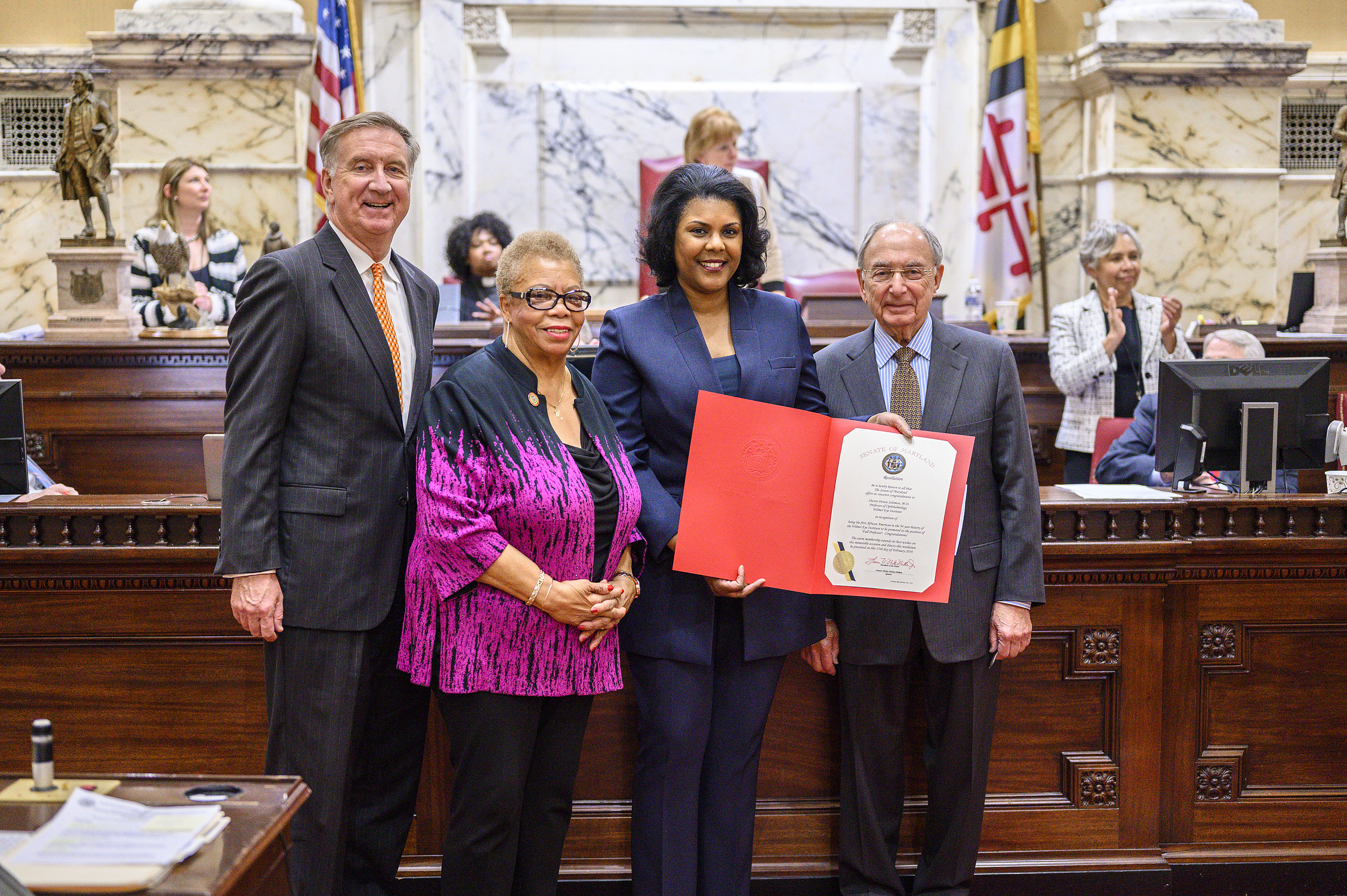 Sharon Solomon honored at the Maryland Statehouse in Annapolis